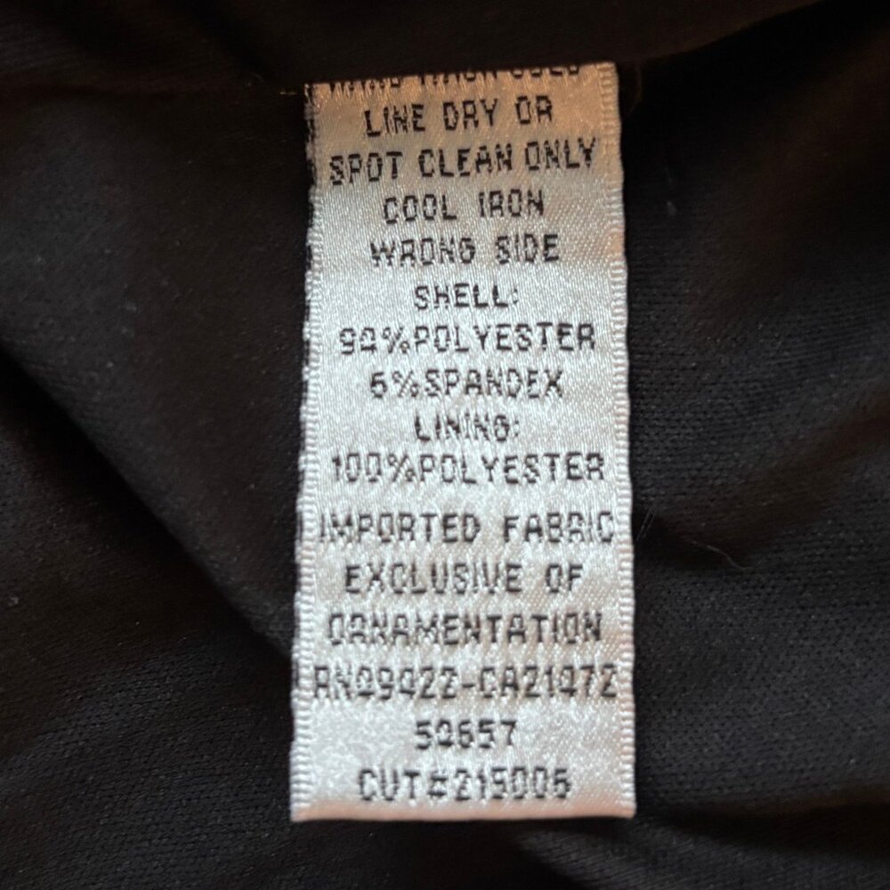 Jessica McClintock Black Sequin Blouson Top/Fitted Skirt Cocktail Dress | Sz 2 - Picture 7 of 9